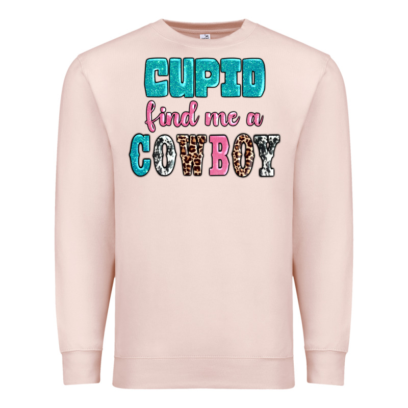Cupid Find Me A Cowboy Premium Sweatshirt by AdoDesignShop | Teevron