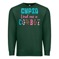 Sports Green cupid find me a cowboy Premium Sweatshirt - AdoDesignShop