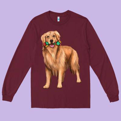 Golden Retriever With Toys Long Sleeve Tee Designed By Texasbilliewilder
