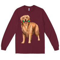 Burgundy golden retriever with toys Long Sleeve Tee - texasbilliewilder