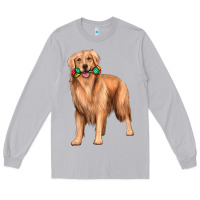 Moon Dust golden retriever with toys Long Sleeve Tee - texasbilliewilder