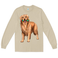 Mushroom golden retriever with toys Long Sleeve Tee - texasbilliewilder