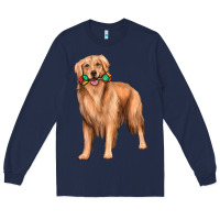Navy golden retriever with toys Long Sleeve Tee - texasbilliewilder