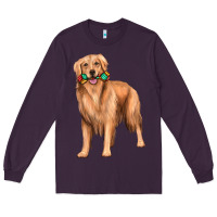 Plum golden retriever with toys Long Sleeve Tee - texasbilliewilder
