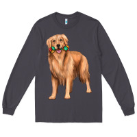 Smoke golden retriever with toys Long Sleeve Tee - texasbilliewilder