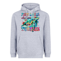 Heather Grey just a girl who loves turtles Heavyweight Hoodie - Jasminsmagicworld