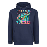 Navy just a girl who loves turtles Heavyweight Hoodie - Jasminsmagicworld