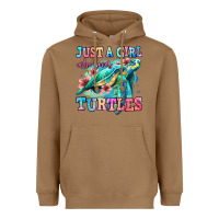 Toasted Coconut just a girl who loves turtles Heavyweight Hoodie - Jasminsmagicworld