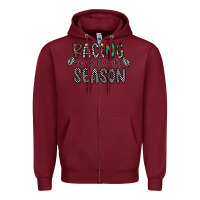 Burgundy Racing Is My Favorite Season Zipper Hoodie - CowhideDigitalArt