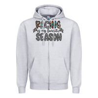 Heather Grey Racing Is My Favorite Season Zipper Hoodie - CowhideDigitalArt