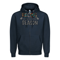 Navy Racing Is My Favorite Season Zipper Hoodie - CowhideDigitalArt