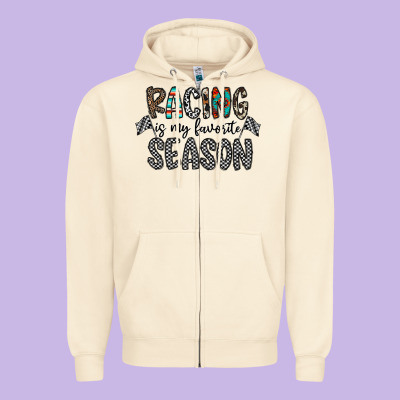 Racing Is My Favorite Season Zipper Hoodie Designed By Cowhidedigitalart
