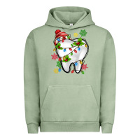Pigment Oil Green Christmas Teeth Dentist Urban Hoodie - MaliasSmallBusiness