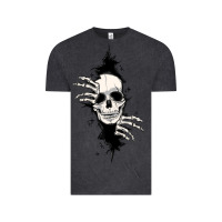 Vintage Black skull in the wall file Vintage Tee - MaliasSmallBusiness