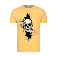Vintage Mustard skull in the wall file Vintage Tee - MaliasSmallBusiness