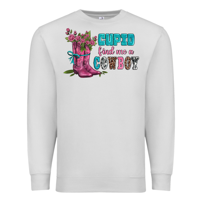 Velantines Day Cupid Find Me A Cowboy Premium Sweatshirt by AdoDesignShop | Teevron
