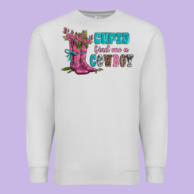 Velantines Day Cupid Find Me A Cowboy Premium Sweatshirt Designed By Adodesignshop