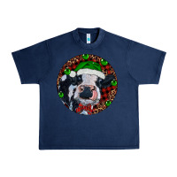 Navy Baby Cow Christmas Urban Heavy Tee - RanaPortraitStore