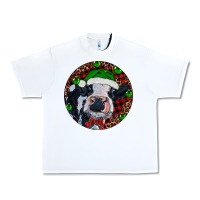 White Baby Cow Christmas Urban Heavy Tee - RanaPortraitStore