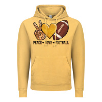 Vintage Mustard peace love football revize Vintage Hoodie - AdoDesignShop