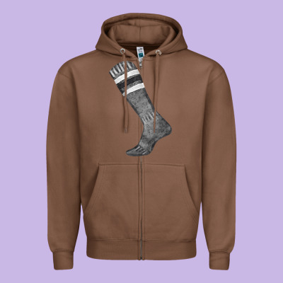Black Sock Fa Element Zipper Hoodie Designed By Fadigitalartstudio