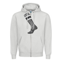 Dove Grey black sock fa element Zipper Hoodie - FaDigitalArtStudio