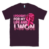Plum I Fought For My Life and I Won Breast Cancer Classic Tee - texasbilliewilder