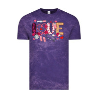 Cloud Purple love nurse valentines day Vintage Tee - MaliasSmallBusiness