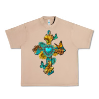 Burro western cross with gemstone and sunflowers Urban Heavy Tee - texasbilliewilder