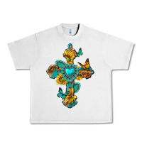 Lunar Rock western cross with gemstone and sunflowers Urban Heavy Tee - texasbilliewilder