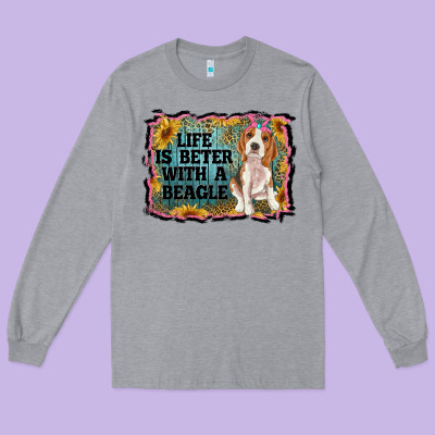 Life Is Better With A Beagle Long Sleeve Tee Designed By Ranaportraitstore