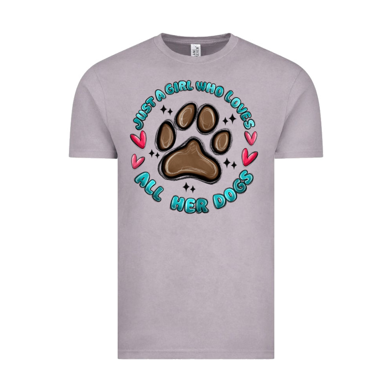 Just A Girl Who Loves All Her Dogs Vintage Tee by MaliasSmallBusiness | Teevron