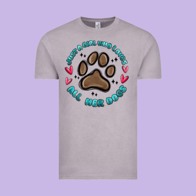 Vintage Tee just a girl who loves all her dogs