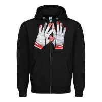 Black batting gloves Zipper Hoodie - FaDigitalArtStudio