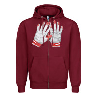 Burgundy batting gloves Zipper Hoodie - FaDigitalArtStudio
