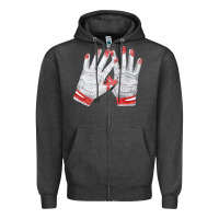 Charcoal Heather batting gloves Zipper Hoodie - FaDigitalArtStudio