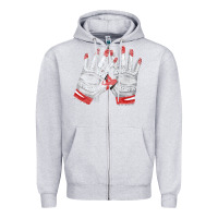 Heather Grey batting gloves Zipper Hoodie - FaDigitalArtStudio