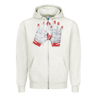 Oatmeal Heather batting gloves Zipper Hoodie - FaDigitalArtStudio