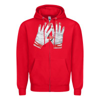 Red batting gloves Zipper Hoodie - FaDigitalArtStudio