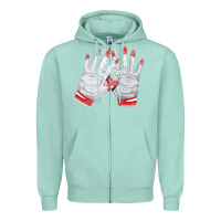 Seafoam batting gloves Zipper Hoodie - FaDigitalArtStudio