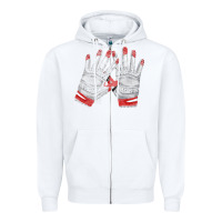 White batting gloves Zipper Hoodie - FaDigitalArtStudio