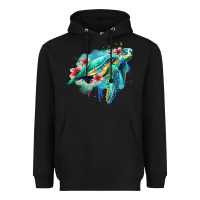Black floral turtle Heavyweight Hoodie - Jasminsmagicworld