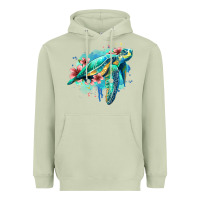 Matcha floral turtle Heavyweight Hoodie - Jasminsmagicworld