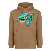 Toasted Coconut floral turtle Heavyweight Hoodie - Jasminsmagicworld