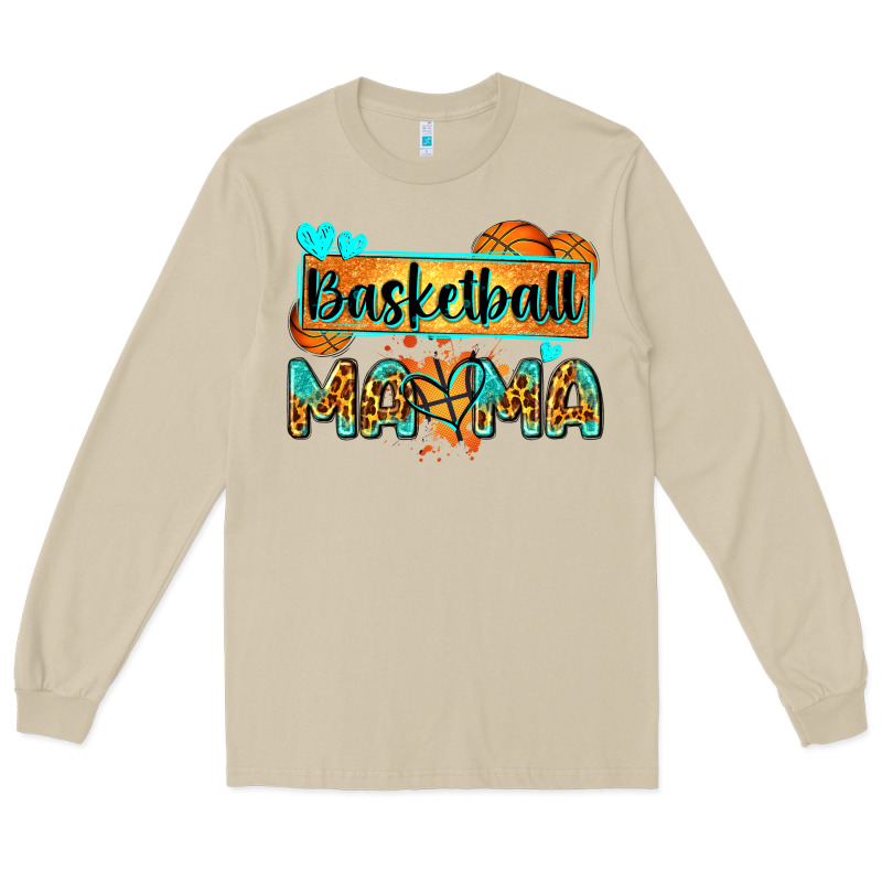 Basketball Mama With Leopard Long Sleeve Tee by Zillion Design Studio | Teevron