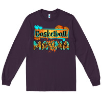 Plum basketball mama with leopard Long Sleeve Tee - Zillion Design Studio