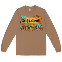 Toasted Coconut basketball mama with leopard Long Sleeve Tee - Zillion Design Studio