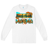 White basketball mama with leopard Long Sleeve Tee - Zillion Design Studio