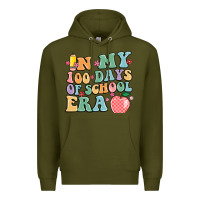 Army Green in my 100 days of school era Premium Hoodie - MaliasSmallBusiness