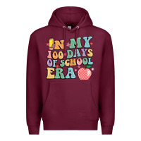 Burgundy in my 100 days of school era Premium Hoodie - MaliasSmallBusiness